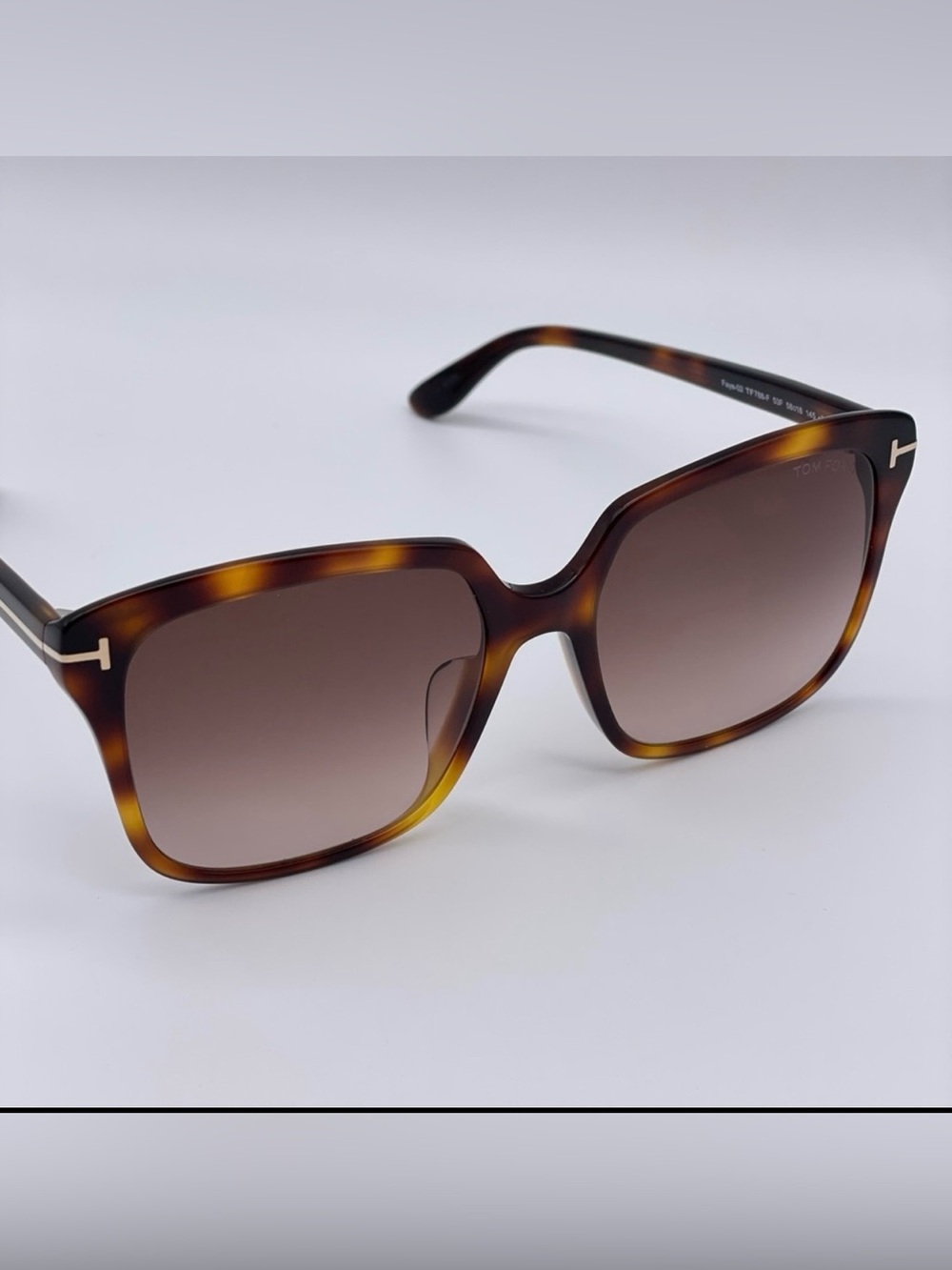 Tom Ford Tortoiseshell Brown Gradient Square Sunglasses